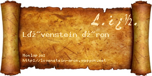 Lövenstein Áron névjegykártya